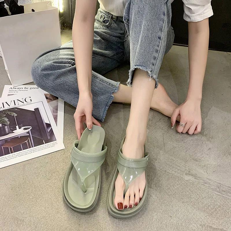 Women's Sandals Ladies Clip Toe Wedges Thong Shoes Fashion Embroidery Platform Buckle Casual Female Beach Shoes