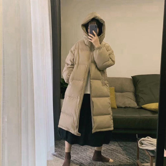 Down Jacket Women's Mid-length Hooded Korean Bread Coat Loose Coat Winter