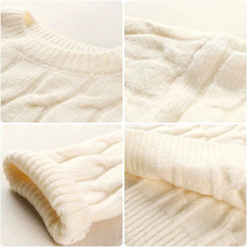 New loose sweater autumn and winter twist round neck pullover solid color long-sleeved sweater women