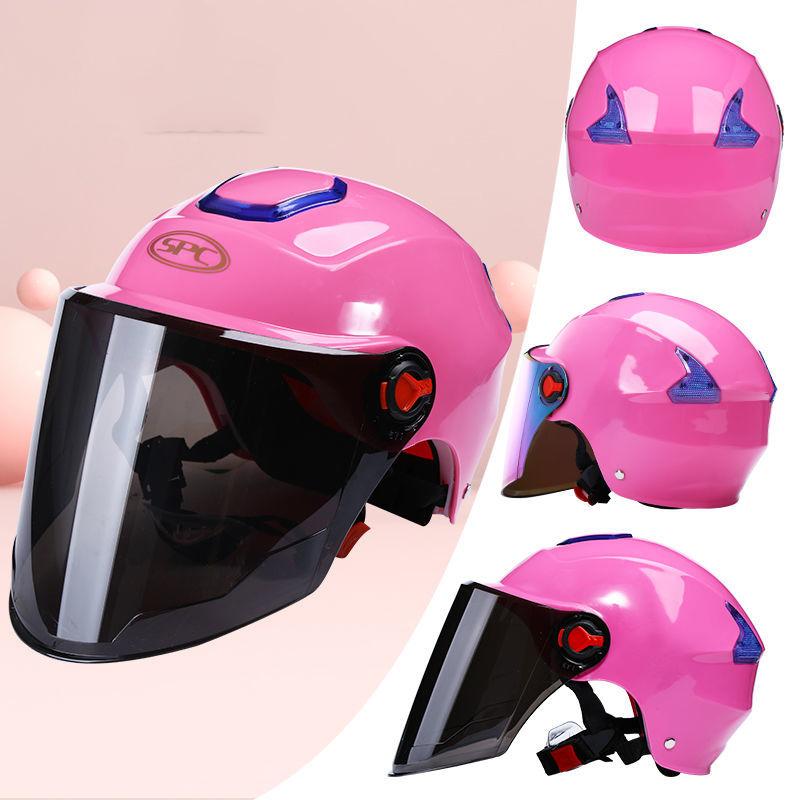 Unisex Battery Car Helmet Four Seasons Breathable Lightweight Sun Protection Helmet Sunscreen Motorcycle Half Helmet