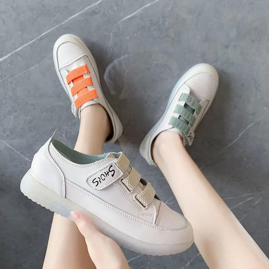 Women's Shoes Velcro Small White Shoes Ladies Soft Sole Sneakers All-match Korean Style Student Flat Casual Board Shoes