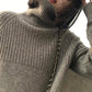 Pofulove Autumn Winter Base Shirt Sweater Turtleneck Loose Large Size Thick Solid Color Wild Women