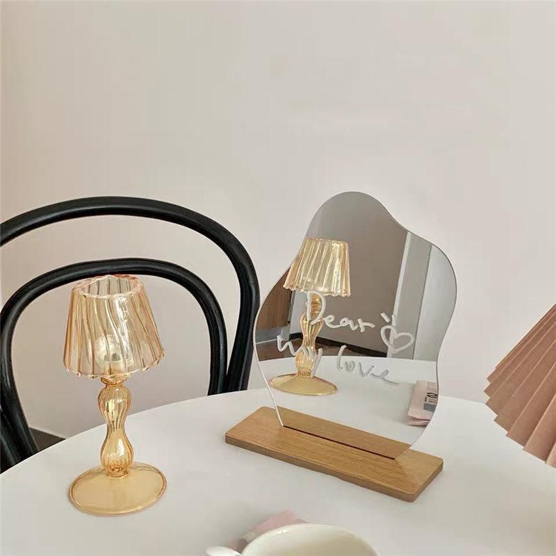 Irregular Mirror Simplicity Single Wooden Makeup Mirror Desktop Creative Travel Student Dormitory Bedroom Home Decoration