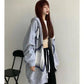 Love Print Loose Hooded Sweater Ladies Cardigan Zipper Jacket Men and Women Spring and Summer Casual Loose Loose Thin Coat Dark Style Top