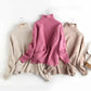 Autumn Winter Thick Sweater Women Knitted Ribbed Pullover Sweater Long Sleeve Turtleneck Jumper Soft Warm