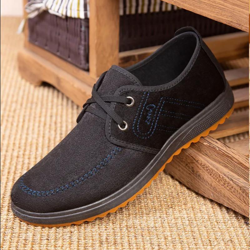 Spring and Autumn Beef Tendon Sole Old Beijing Cloth Shoes Breathable Non-slip Lace-up Casual Shoes