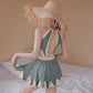 Swimsuit Women's One-Piece Skirt Covering Belly Thin and Small Breasts Gathering Korean One-piece Skirt Ladies Swimsuit Sexy and Sweet