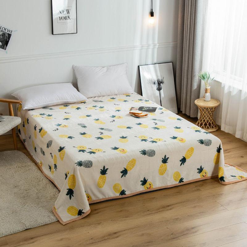 Winter Thickened Flannel Blanket Quilt Blanket Double-sided Fleece Bed Sheet Single Coral Fleece Blanket Bunk Bed Sheet Office Leisure Cover Blanket