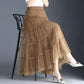 High-end Three-layer Large Swing Mesh Skirt Women's Spring and Summer A-line Pleated Cake Skirt Drape Long Skirt