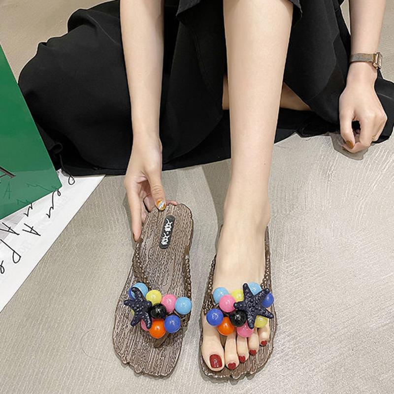 Korean Fashion Summer Seaside Vacation Beach Flip Flops Flat Bottom Non-slip Bathroom Student Slippers