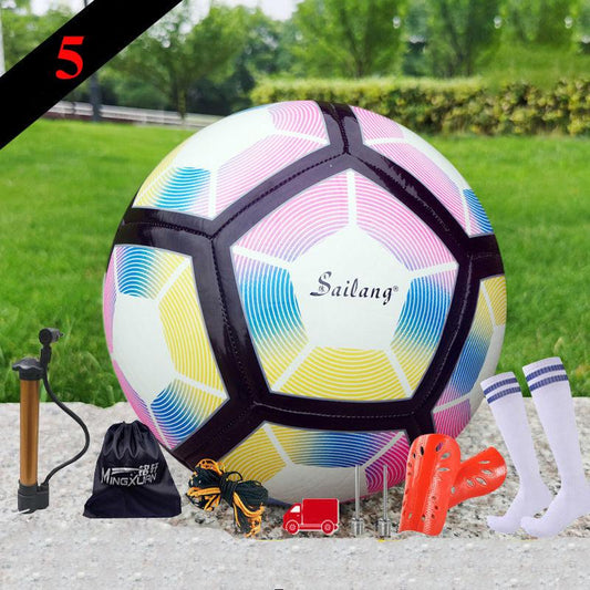 Size 5 Colorful Soccer Ball Set PU Leather Football Wearable Soccer Training and Competition Ball
