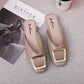 Slippers Sandals Women's Outer Wear Baotou Half Slippers Non-slip All-match Sandals and Slippers Square Head Thick Heel Sandals