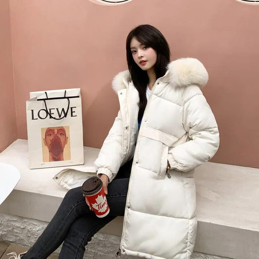 Plus Size Down Padded Jacket Women's Mid-length Korean Style Cotton-padded Jacket Loose Padded Jacket Padded Jacket