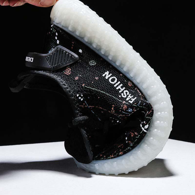 Plus Size 39-44 Men Flying Woven Mesh Sneakers Comfortable Breathable Running Basketball Shoes Students Shockproof Non-slip Gypsophila Shoes