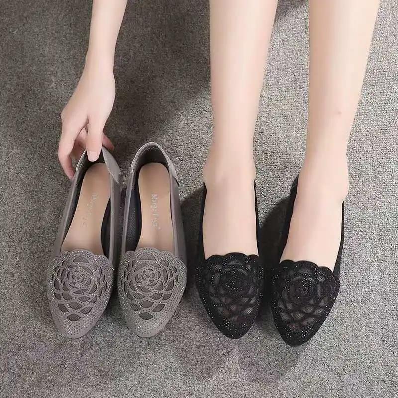 Mesh Sandals Women Summer All-match Comfortable Soft Sole Large Size Women's Shoes Flat Hollow Single Shoes