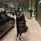 Shiny Long Down Jacket Women Winter Parka Coat Hooded Loose Coat Thick Female Jacket