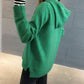 Spring and Autumn All-match Hooded Sweater Knit Korean Short Tops Fashion Casual Women's Jacket