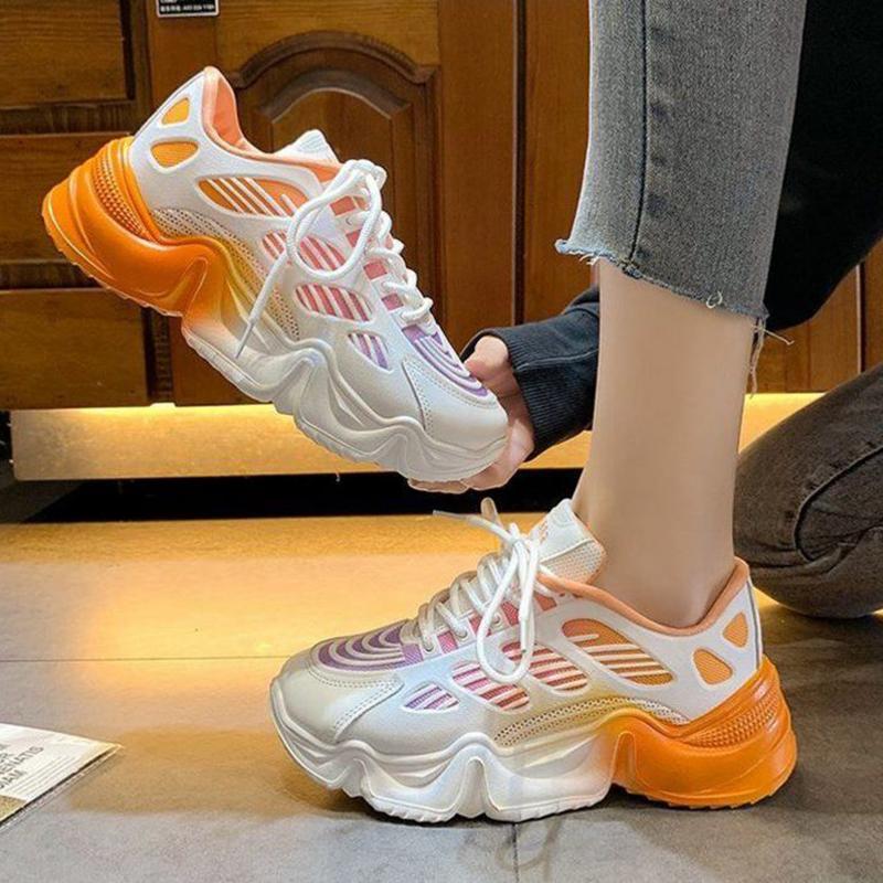 Harajuku Style Spring  Summer All-match Candy Color Increased Thick-soled Korean Casual Fashion Sneakers