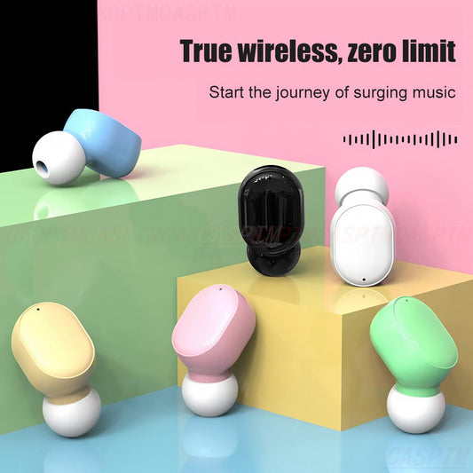 Wireless Bluetooth Earphone 5.0 Mini Cute Single In-ear Earbuds Noise Reduction Hifi for Smart Phone