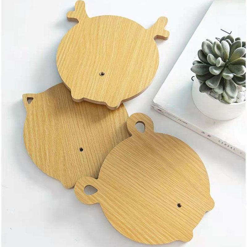 Single Cartoon Wooden Makeup Mirror Desktop Creative PortableHD Thin and Light Travel Student Dormitory Home Bedroom