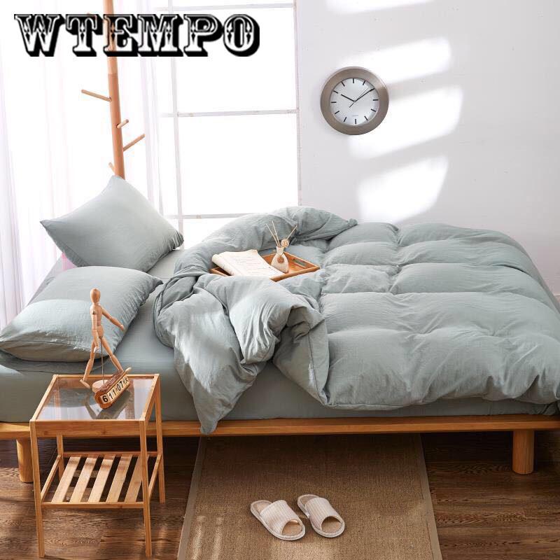 Bedding Solid Simple Bedding Set Duvet Cover Set King Queen Full Twin Bed Linen