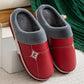 Lovers PU Lint Slippers Household Waterproof Thick-soled Warm Cotton Slippers Winter Indoor Couple Hair Slippers