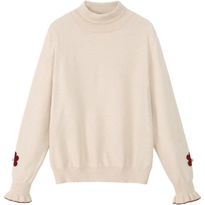 Turtleneck Bottoming Sweater Knit Sweater Women Loose Korean Style Students Autumn Winter New Long-sleeved Pullover Top