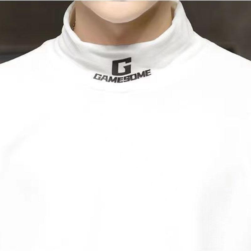 Winter Half-high Collar Men's Plus Velvet Loose Loose Bottoming Shirt To Keep Warm and Comfortable
