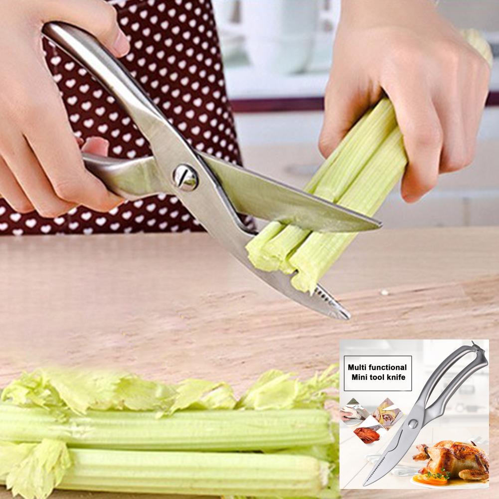 1/3/5 Pcs Stainless Steel Food Scissors Curved Scissors Heavy Sharp Scissors Multi-function Kitchen Supplies