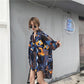 Geometric Print Women Dress Girl Loose O-Neck Casual Long T-shirt Dress Loose Home Comfort Outer Convenient