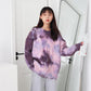 Tie-dye Sweater Women Autumn  Winter Wear Long-sleeved Loose Retro Twist Pullover Sweater Thick Top