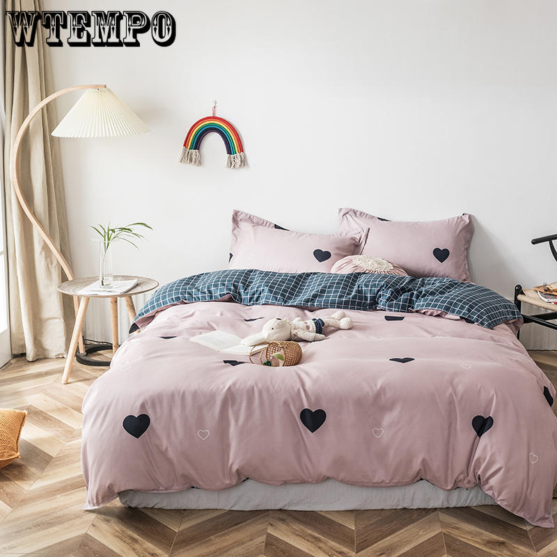 Spring Fashion Simple Style Home Bedding Sets Bed Linen Duvet Cover Flat Sheet Winter King Queen Twin