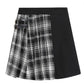 M-4XL Women Large Size High Waist Irregular Skirt Plaid Pleated Skirt Anti-light Thin A-line Skirt