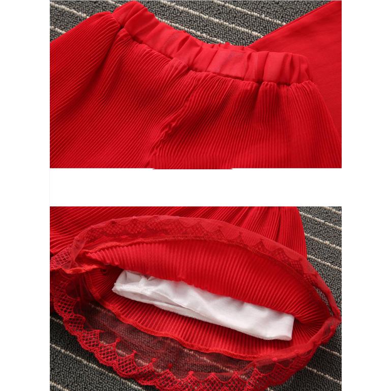 Children Clothing Sets Summer Girls Chiffon Blouse Shirt + Short Pants Outfits 2pcs