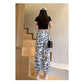 Sports Chiffon Casual Pants Women's Summer Letters Print Harlan Elastic Waist Loose Drawstring Lantern Pants