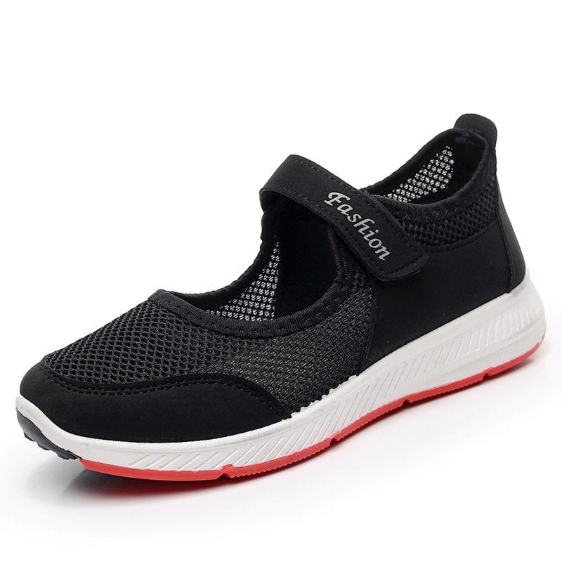 Women Casual Breathable Running Sneaker Mesh Fabric Shoes Anti-Slip Fitness Shoes