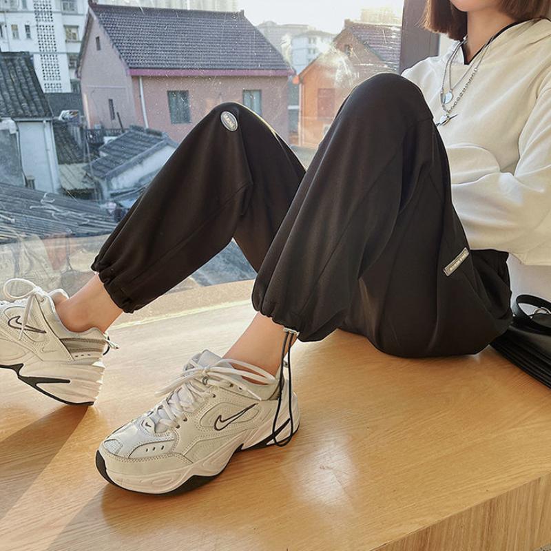 Women's Trousers with Feet Loose Wild Trend Summer Thin Section INS Women's Harajuku Style Wide-leg Sports Sweatpants Women