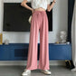 Women's Summer Ice Silk Wide Leg Pants Loose and Thin Drape Thin Pants Straight Casual Pants Mopping Trousers Jogging Pants