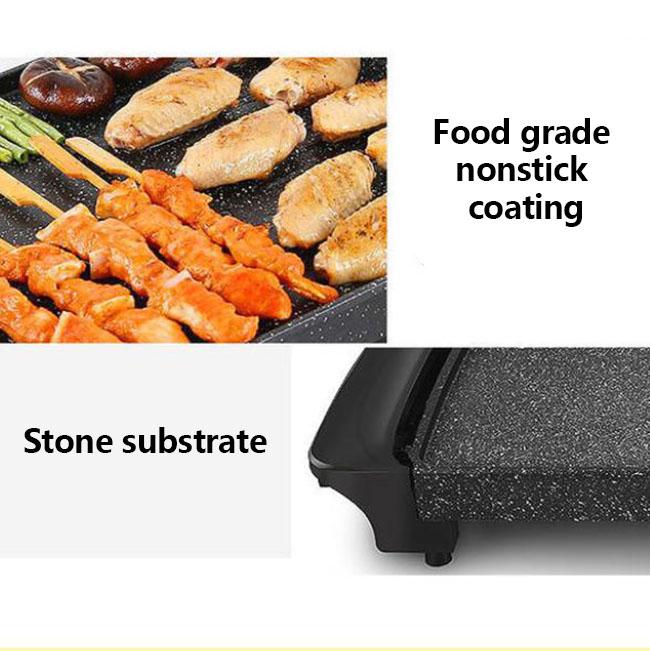 1500W Electric Grill Multi-function Smokeless Oven BBC Machine Medical Stone Oven Bakeware Frying Pan