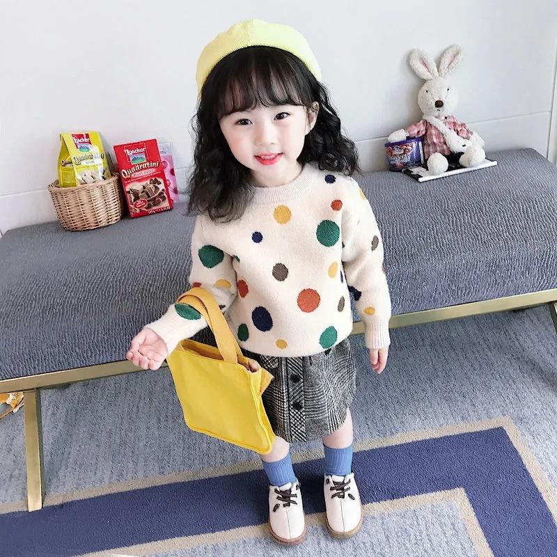 Girls' Sweaters Children's Pullovers Sweaters Girls Thickened Autumn and Winter Bottoming Sweaters Loose Knitwear