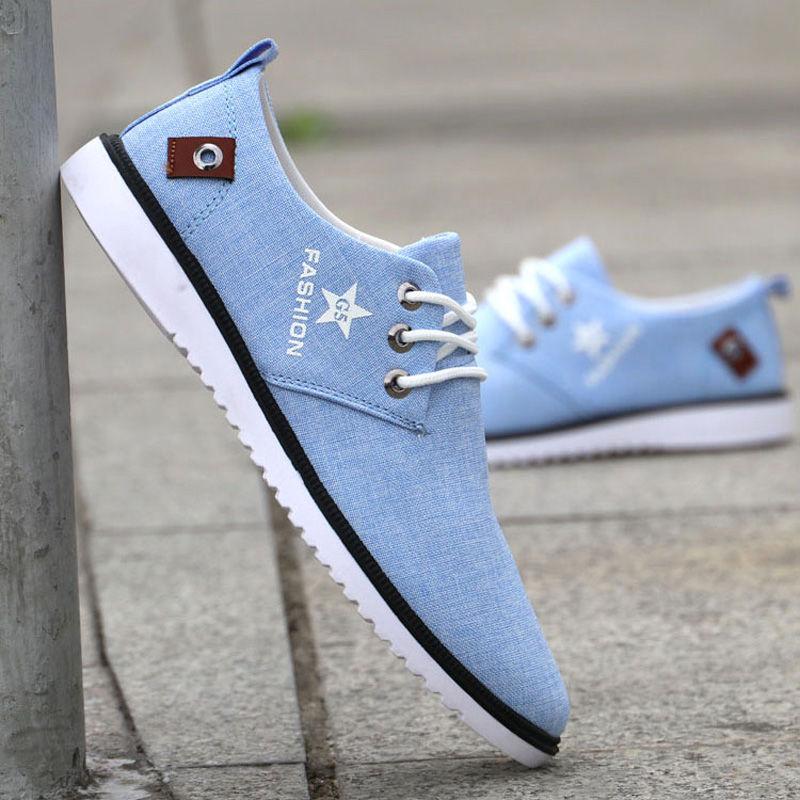 Men's Fashion Autumn Casual Canvas Sneaker Ultralight Flattie Increase Shoes