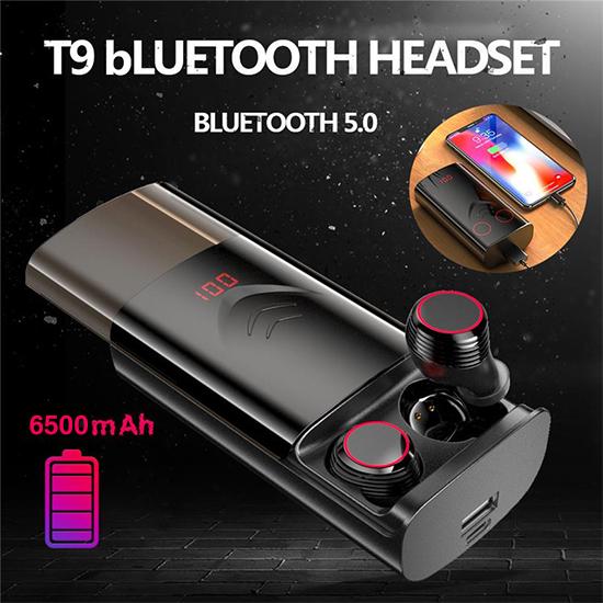 Waterproof 5.0 Earphones Bluetooth Push-pull HIFI TWS Earbuds LED Screen Headphones Wireless Headset