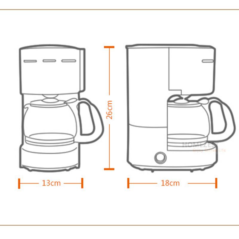 Coffee and Teapot Household Portable Automatic Mini American Coffee Machine Drip Type Freshly Ground Manual Coffee Machine 220V