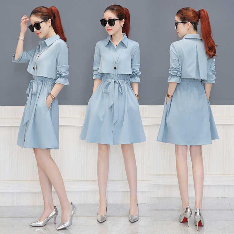 Autumn Women Trench Coat Loose Women Long Coat Khaki Casaco Feminino Harajuku Abrigo Trench Femme