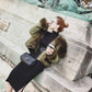 Autumn and Winter Women's Self-cultivation Solid Color Base Skirt Long-sleeved Sweater Bag Hip Skirt with A Mid-length Slim Knitted Dress