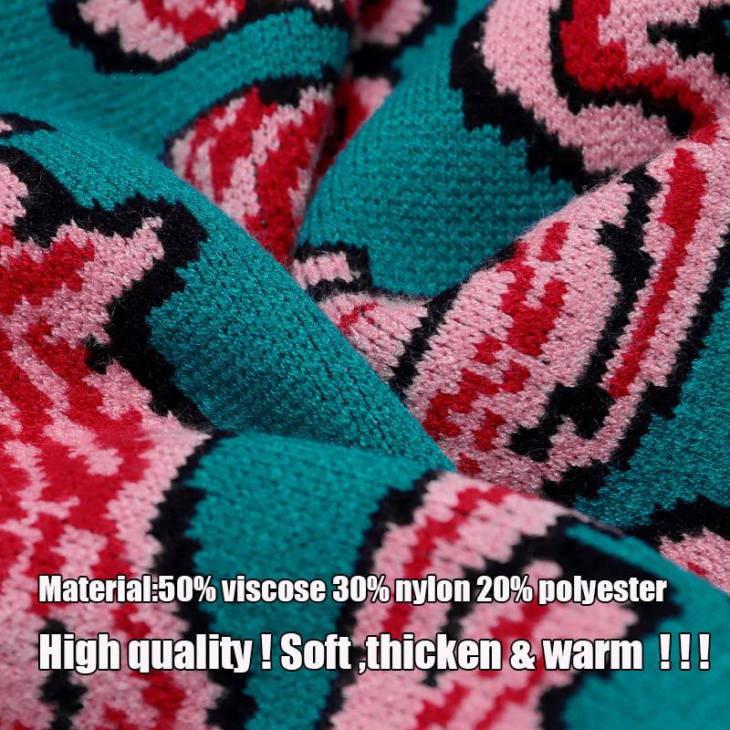 Unisex Vintage Thicken Sweater UFO Clouds Jacquard Pullover Winter Knitted Retro Loose Top