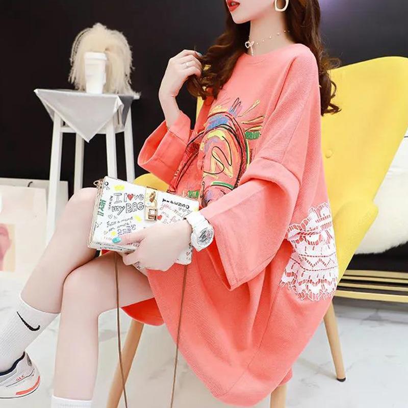 Autumn Mid-length Sweater for Female Students All-match Loose Top Large Size Women's Fashion Jacket