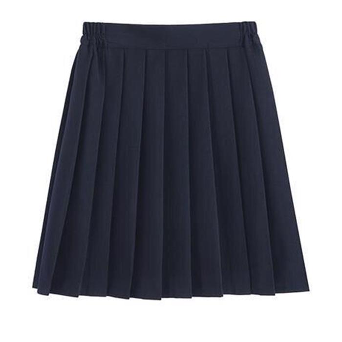 Women Large Size Elastic High Waist Thin Pleated Skirt Anti-light Student Sexy Black A-line Skirt