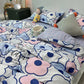 Modern Minimalist Korean Flower Print Bed Four-piece Girl Bedroom Bed Sheet Quilt Cover Student Dormitory Four-piece Set