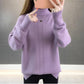 Women Black Turtleneck Thicken Warm Pullover Sweater Loose Office Short Bottoming Shirt